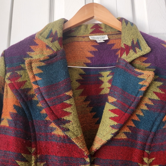 Coldwater Creek Vibrant Southwestern Blazer PS Vintage Tapestry Orange Purple - Picture 5 of 14